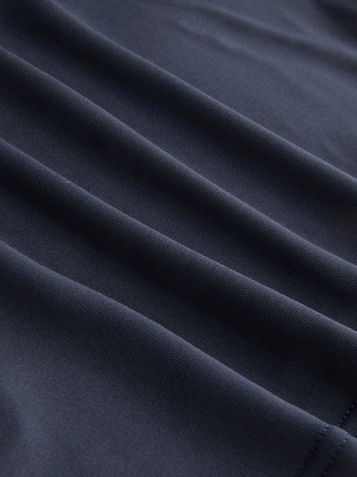 Şifon Metal Düğmeli Volan Kollu Oversize Bluz - Lacivert - Lacivert detay 7