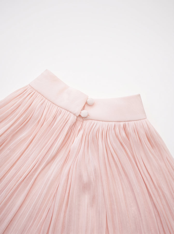 Bernice Pelerinli Saten Mini Elbise Takımı - Pembe - Pembe detay 8