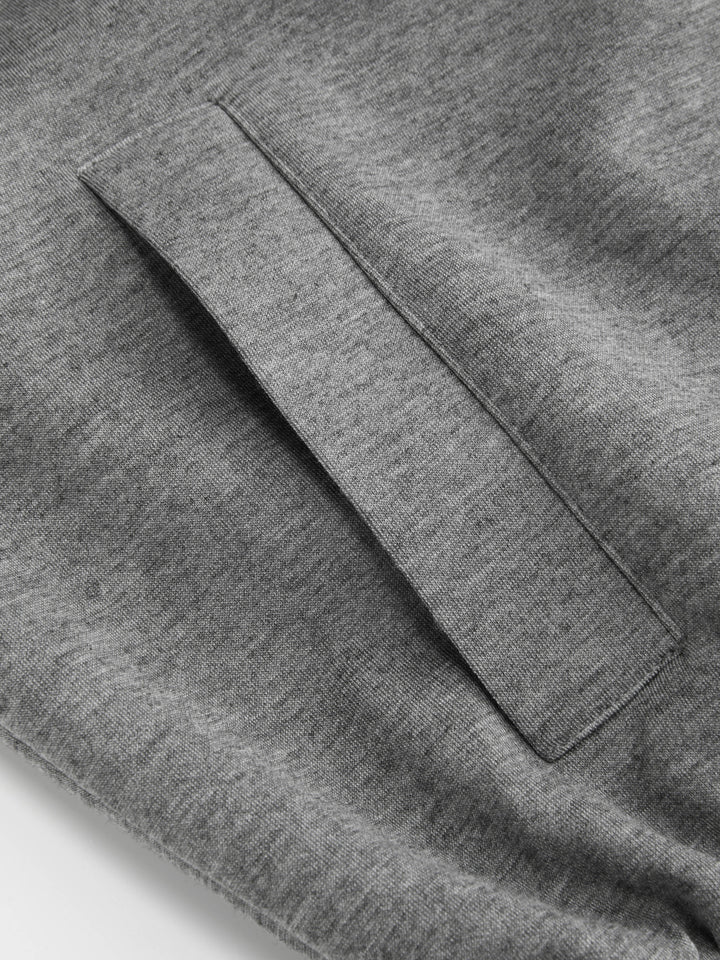 Boğum Düğmeli Dik Yaka Oversize Sweat Ceket - Gri detay 9