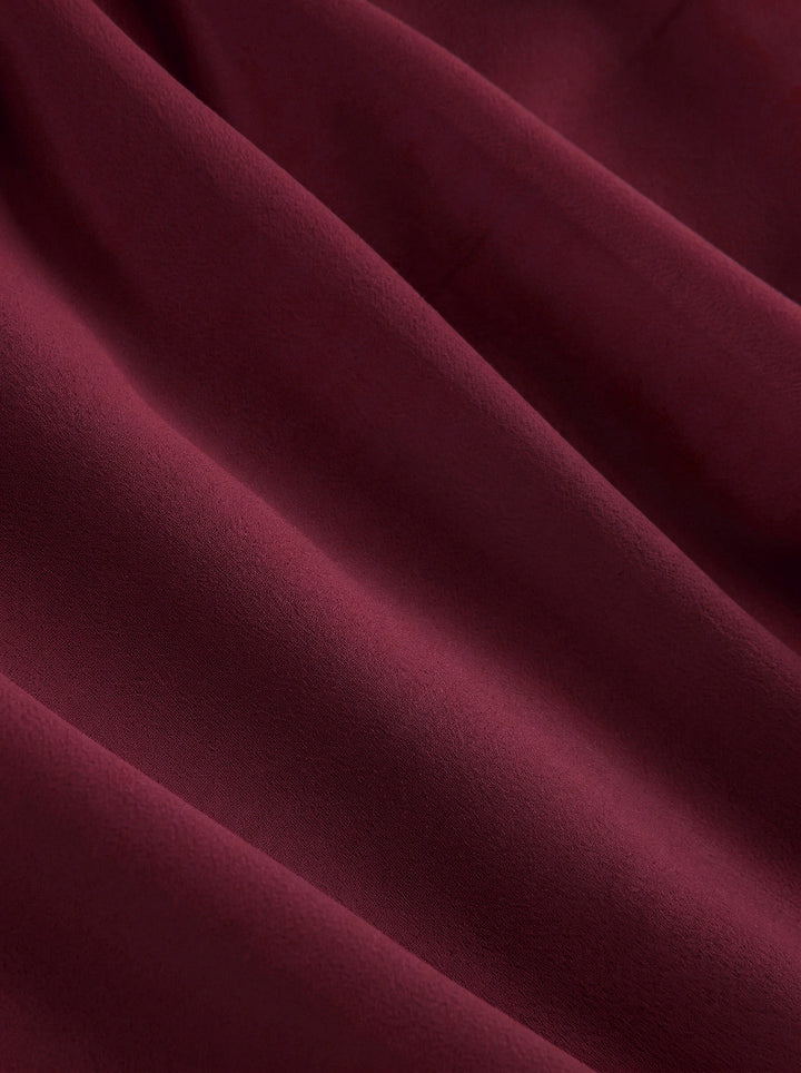 Kare Yaka Korse Dikişli Drapeli Bodycon Mini Elbise - Bordo detay 4