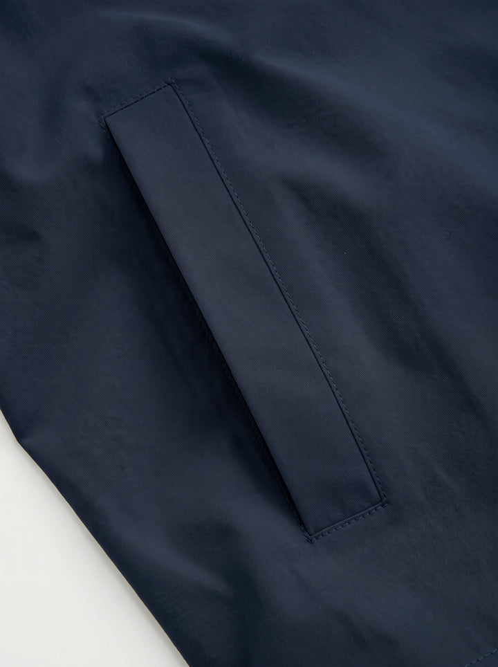 Renk Bloklu Dik Yaka Süper Oversize Rüzgarlık Ceket - Lacivert detay 3