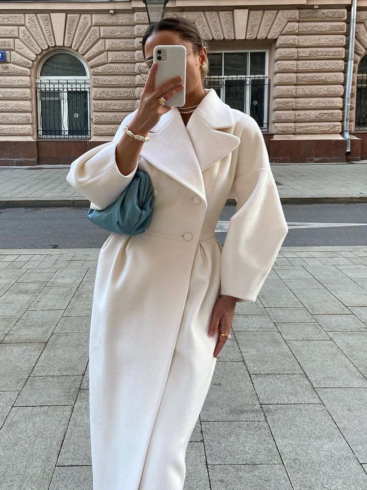 Miss Paris Uzun Kol Trençkot Shift Kalıp Beyaz Görsel 7 - SvelteChic