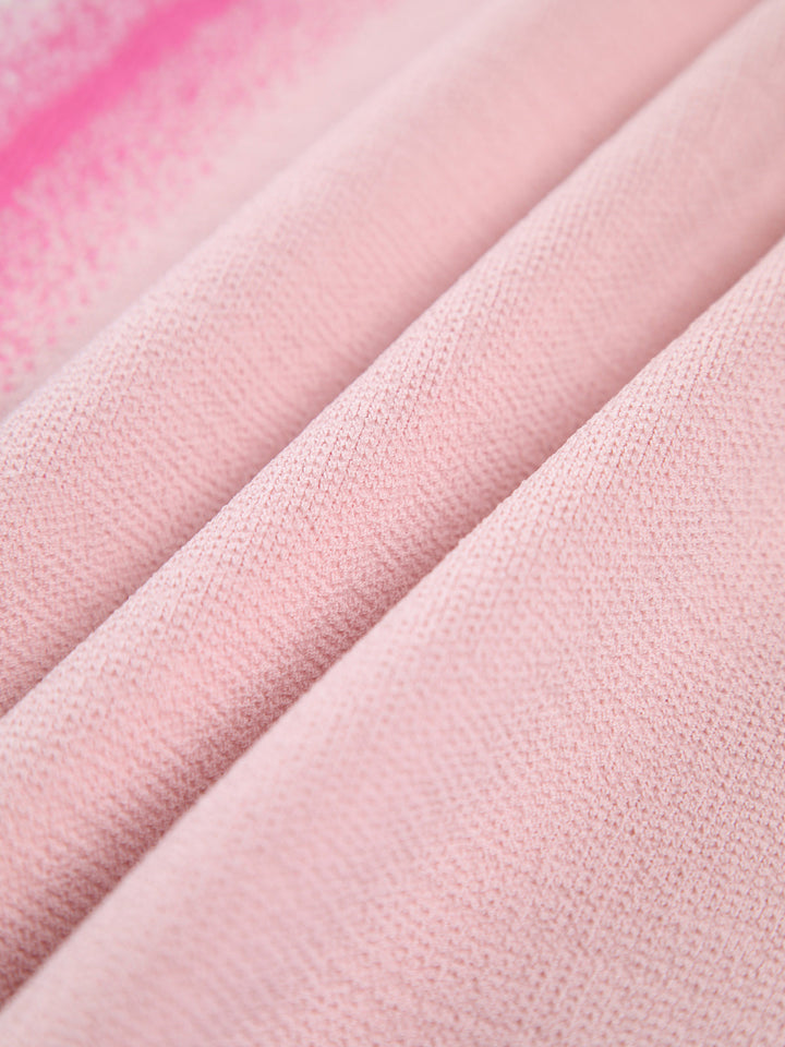 Dalgalı Kenar Örme Kolsuz Midi Elbise Pembe Slim Fit Kombin - SvelteChic