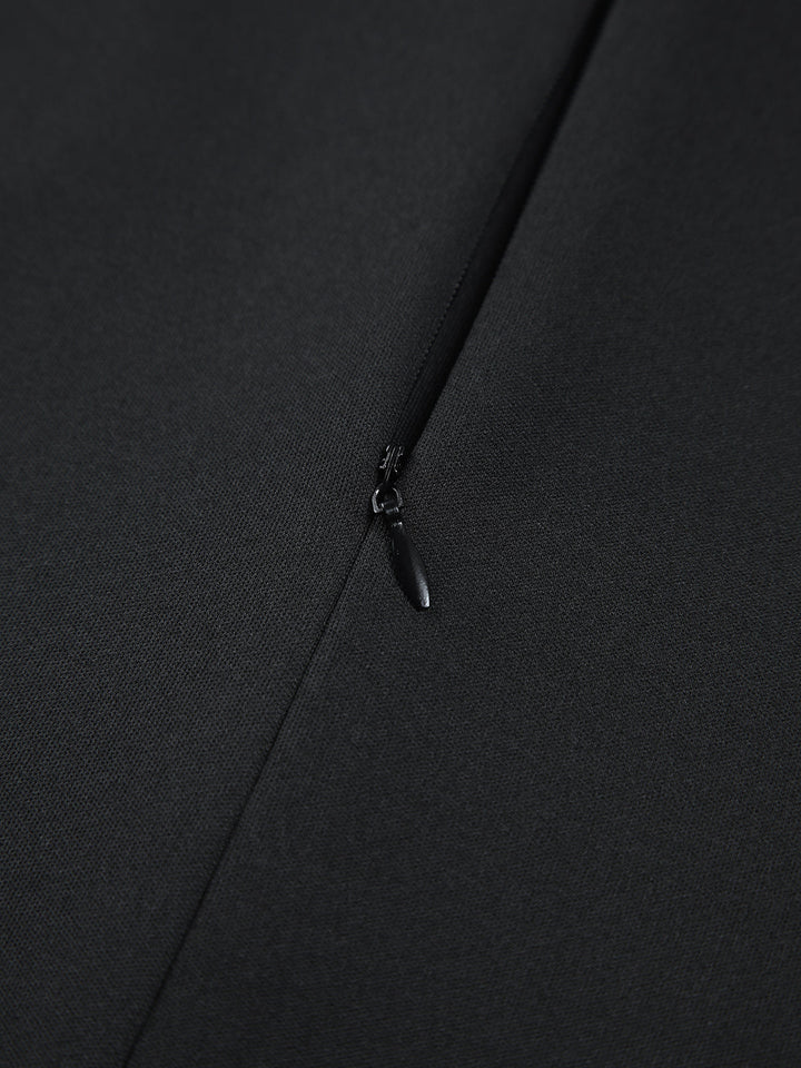 Fırfırlı Kare Yaka Kısa Elbise Siyah Slim Fit Kombin - SvelteChic