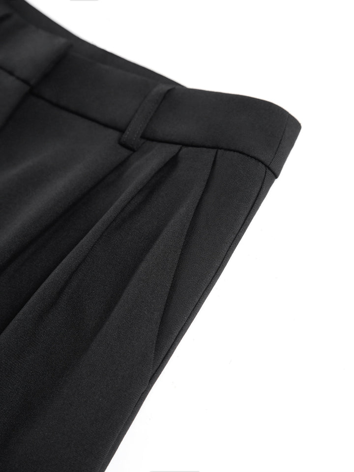 Kemersiz Geniş Paça Pantolon Beyaz Regular Fit Görsel 8 - SvelteChic
