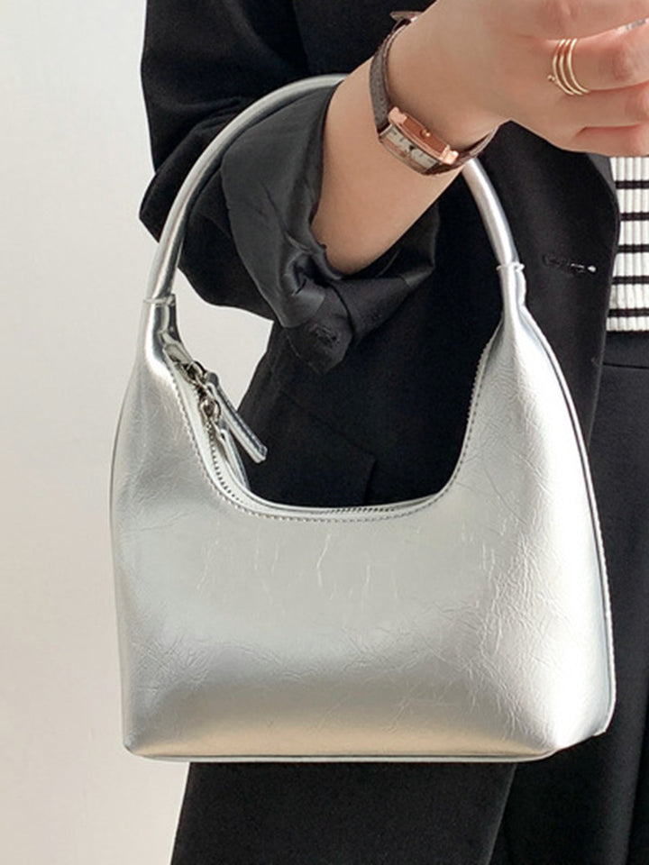 Mini Funky Omuz Çantası Gümüş Regular Fit Detay Görünüm - SvelteChic