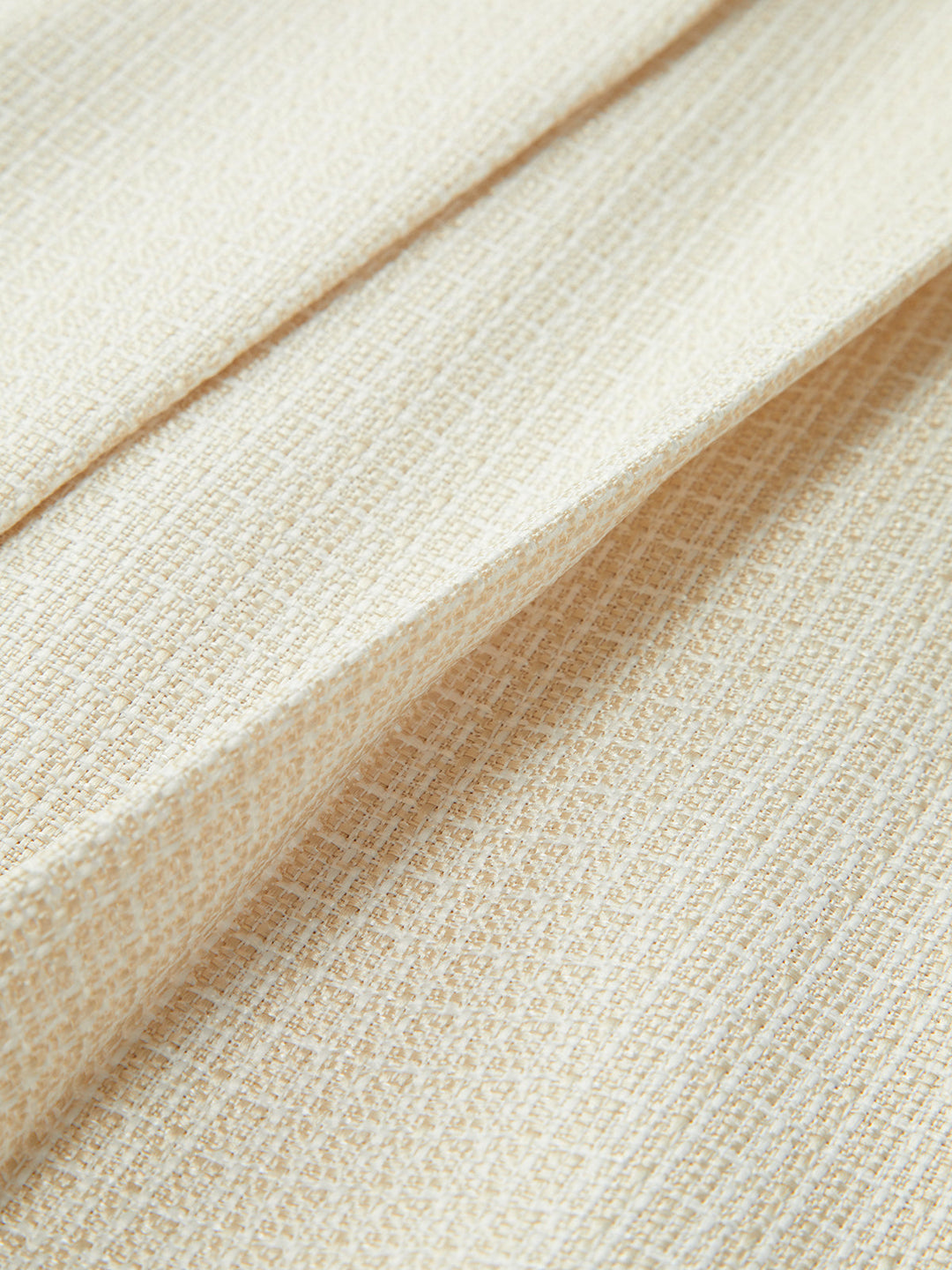 Pileli Straplez Etek Takım Düğmeli Fermuarlı Ekru