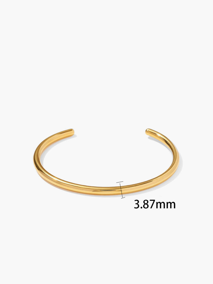 Altın Açık Bileklik Titanyum Çelik Minimalist Kombin - SvelteChic
