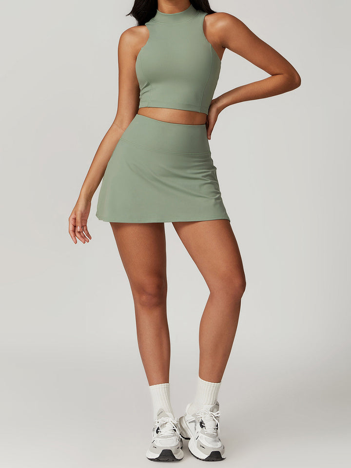 Slim Fit Aktif Mini Etek Yüksek Esneme Yeşil Görsel 7 - SvelteChic