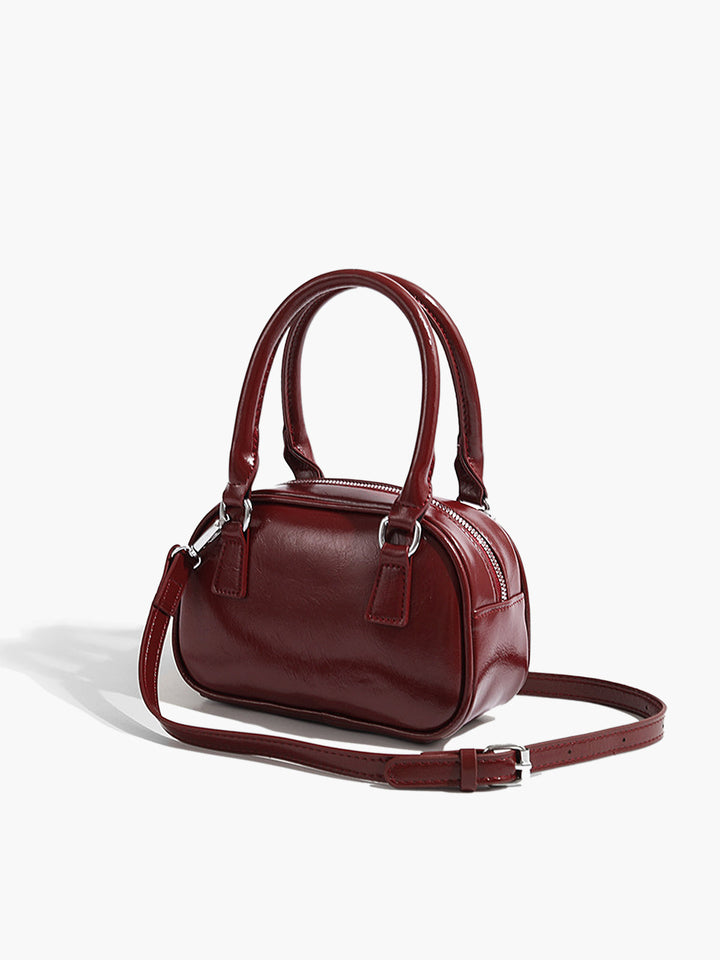 Çok Yönlü Crossbody Üst Saplı Çanta Bordo Detay Görünüm - SvelteChic