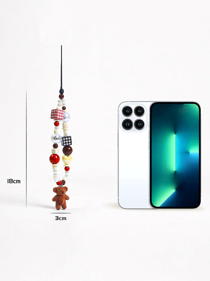 Floklu Ayı Bebek Boncuklu Telefon İpi Çok Renkli Görsel 4 - SvelteChic