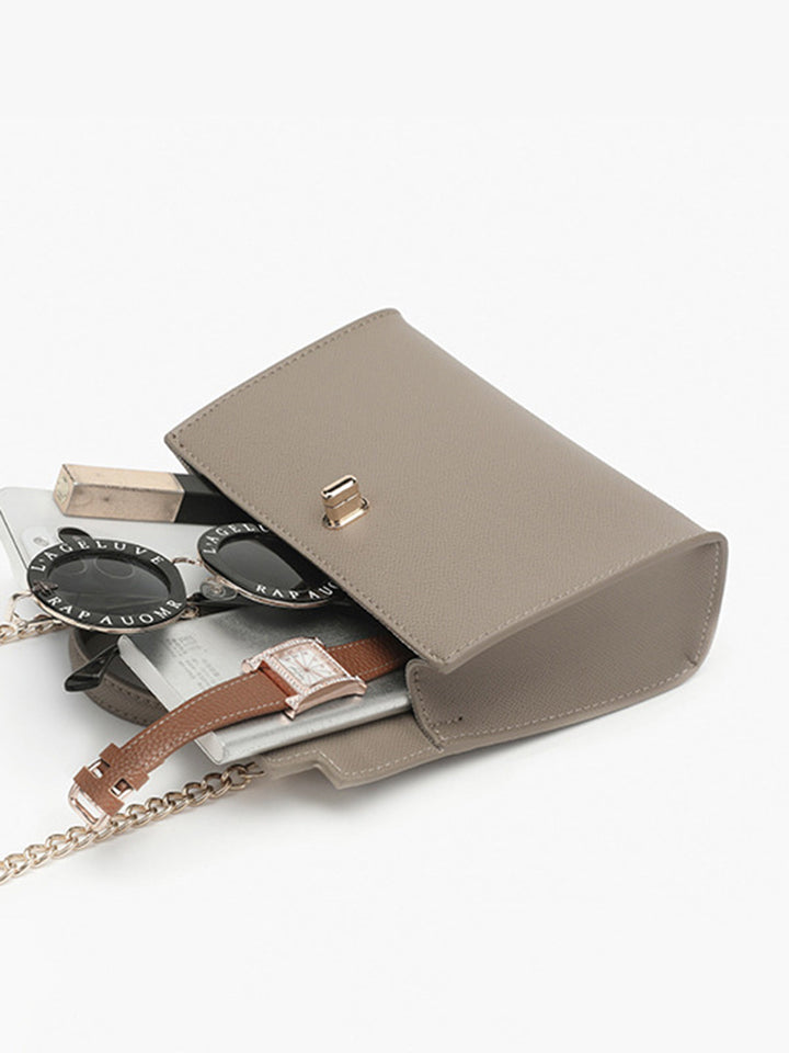 Mini Flap Çapraz Çanta Haki Altın Detaylı Görsel 5 - SvelteChic
