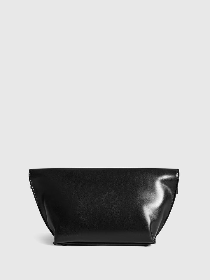 Minimalist Yuvarlak Kenar Zarf Clutch Çantası Siyah Görsel 4 - SvelteChic