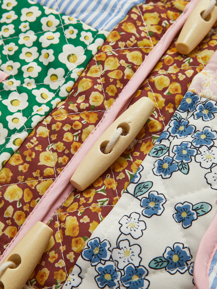 Açık Patchwork Ceket Uzun Kol Çok Renkli Dokuma Görsel 6 - SvelteChic
