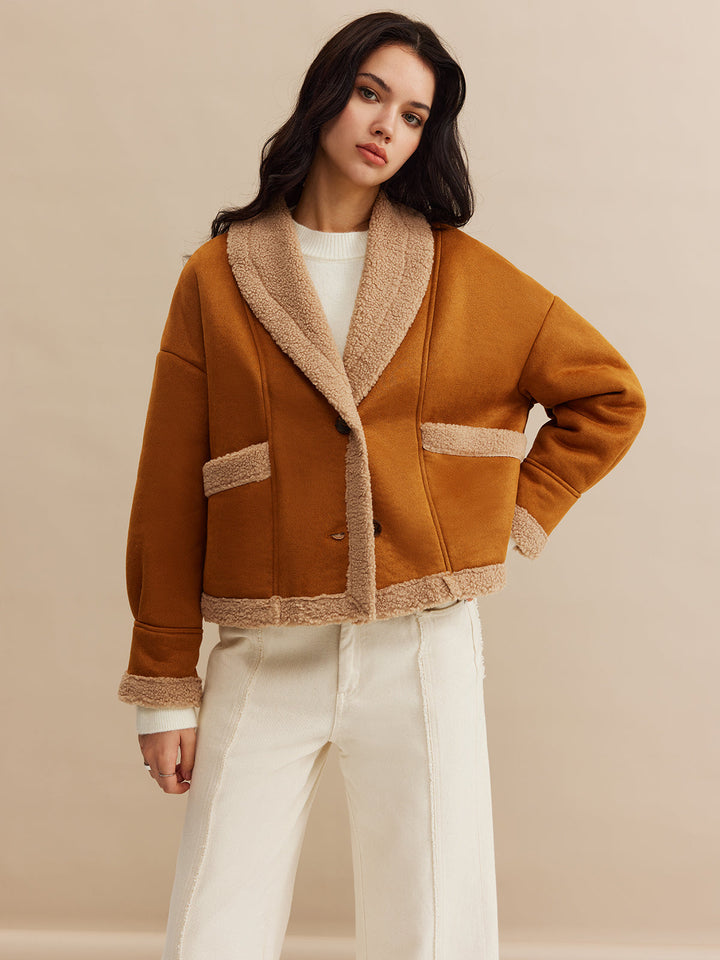 Boheme Minky Astarlı Süet Ceket Kahverengi Oversized Görsel 4 - SvelteChic