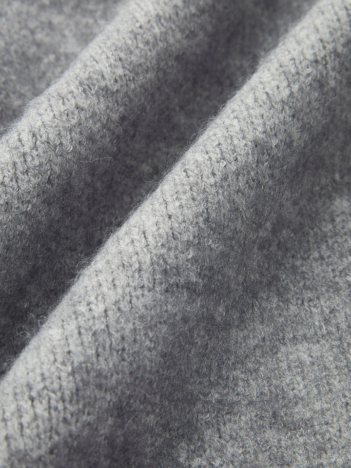 Yaka Detay Oversize Hırka Gri Fermuarlı Görsel 6 - SvelteChic
