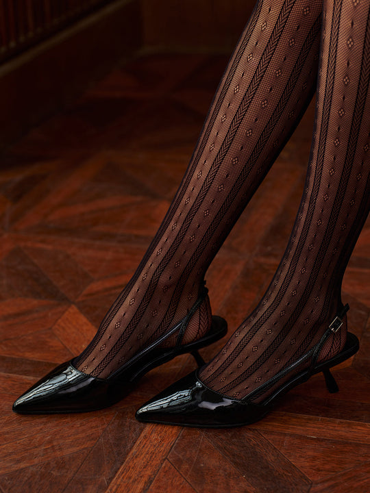 Slingback Topuklu Ayakkabı Sivri Burun 4cm Siyah - SvelteChic Kadın Giyim