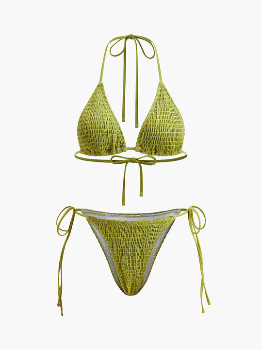 Gipe Üçgen Bikini Bağlamalı Askılı Ordu Yeşili - SvelteChic Kadın Giyim