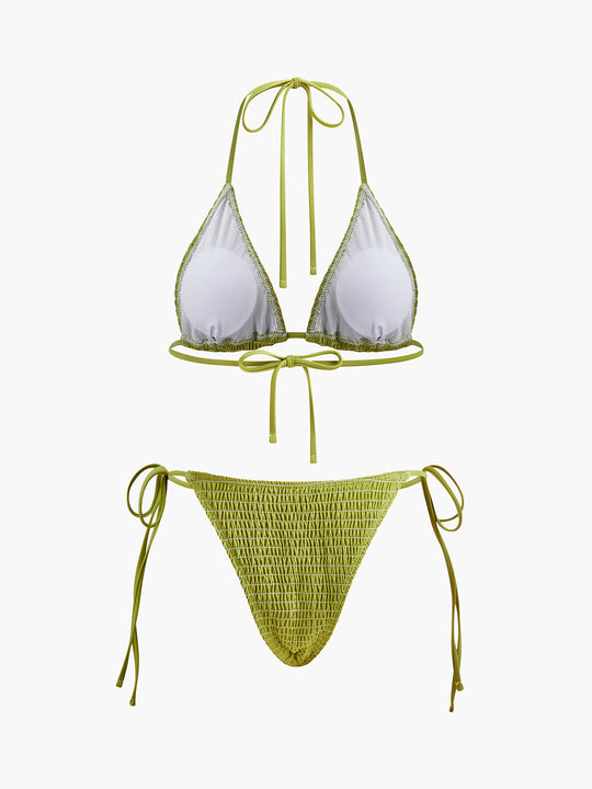 Gipe Üçgen Bikini Bağlamalı Askılı Ordu Yeşili Detay Görünüm - SvelteChic