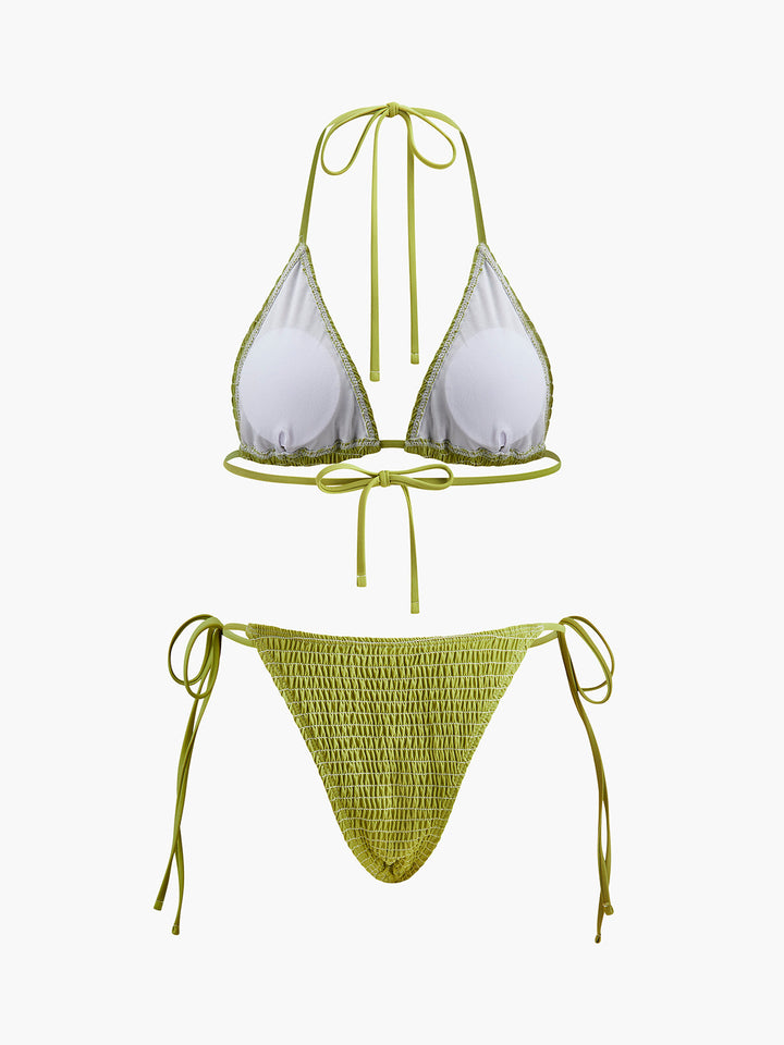 Gipe Üçgen Bikini Bağlamalı Askılı Ordu Yeşili Detay Görünüm - SvelteChic