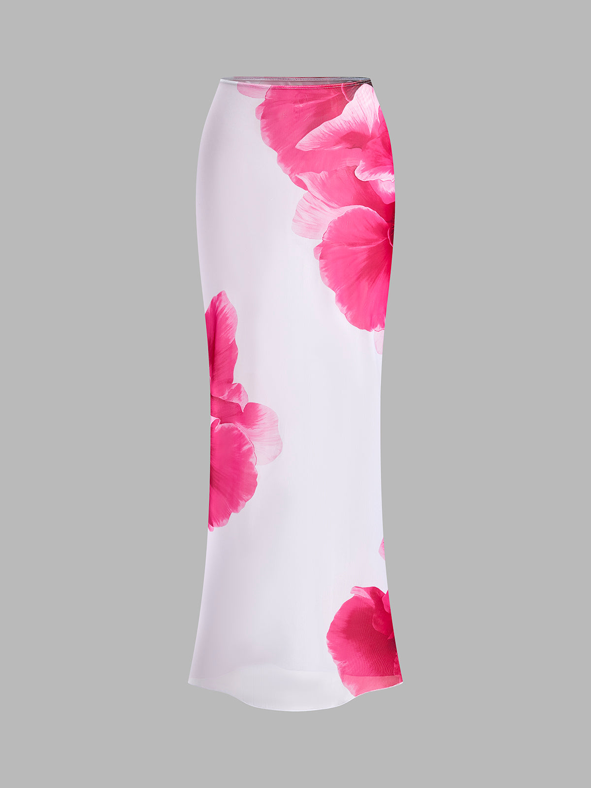 Çiçekli Bikini Seti Şeffaf Etek ile Beyaz Halter · 5