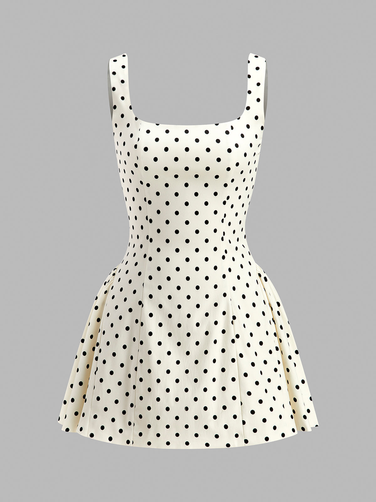 Puantiyeli Kare Yaka Mini Elbise · 5