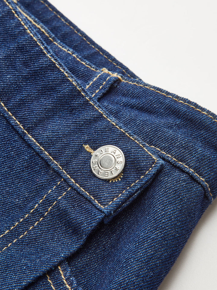 Şık Denim Kısa Takım Cep Detaylı Lacivert Görsel 6 - SvelteChic