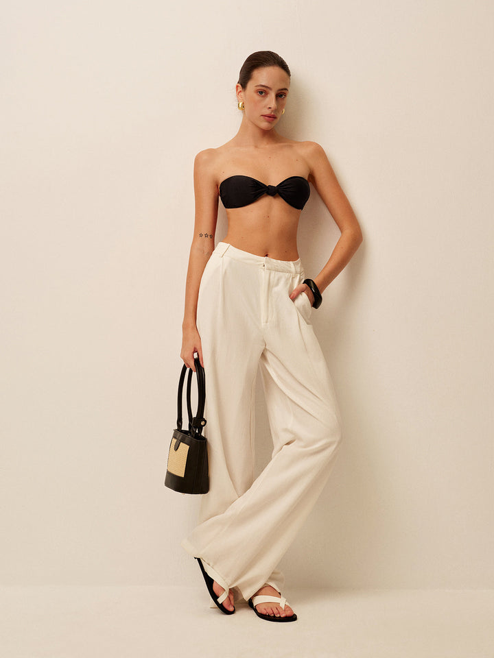Şık Düğümlü Bandeau Bikini Takımı Siyah - SvelteChic Kadın Giyim