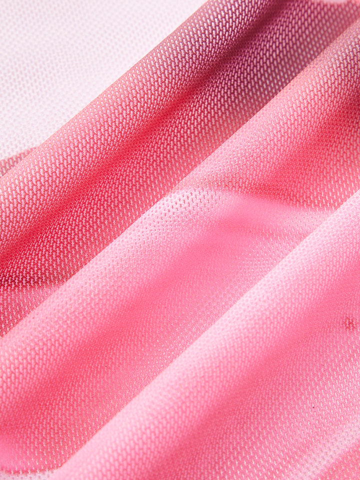 Çiçekli Bandeau Bikini Seti Kapama Eteği Pembe Görsel 5 - SvelteChic