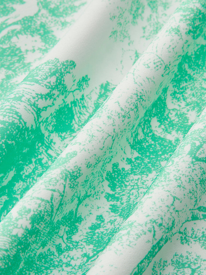 Halter Yaka Sırt Dekolteli Düğmeli Etek Takımı Yeşil