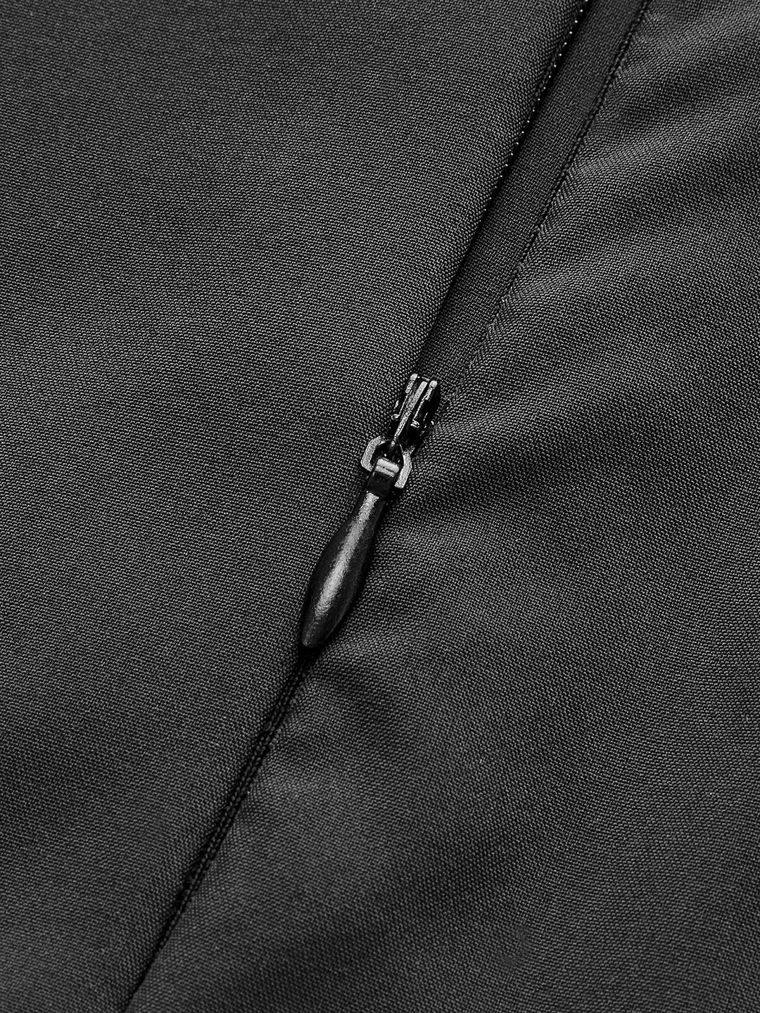 Renk Bloklu Kalp Yaka Maxi Abiye Elbise Siyah Kesik Bel