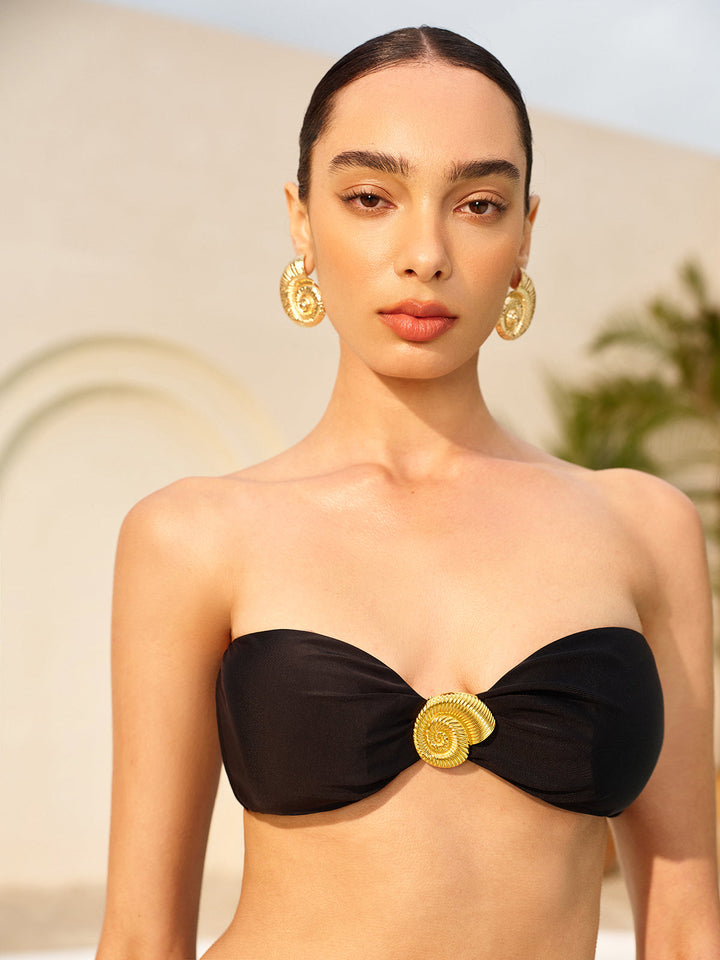 Bandeau Bikini Takımı Metal Detaylı Siyah Görsel 5 - SvelteChic