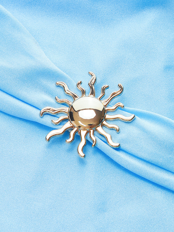 Charm Soleil Bikini Takımı Metal Detaylı Pareo Etek Açık Mavi Görsel 5 - SvelteChic