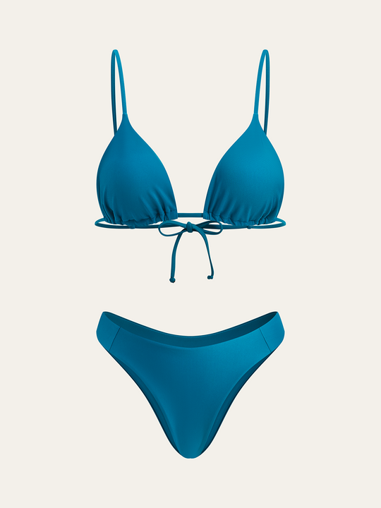 Üçgen Bikini Takımı Lacivert İki Alt Stili Detay Görünüm - SvelteChic