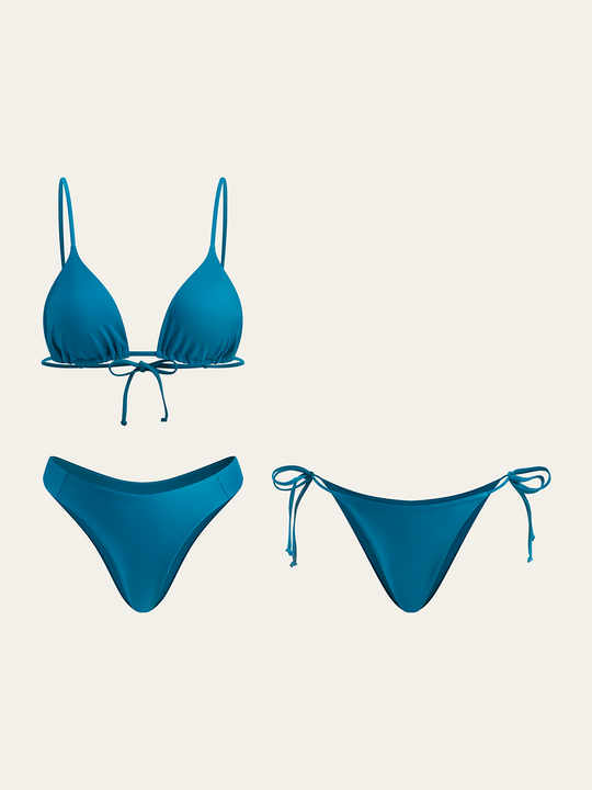 Üçgen Bikini Takımı Lacivert İki Alt Stili - SvelteChic Kadın Giyim