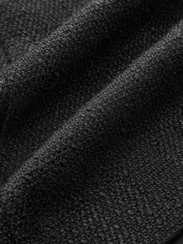 Kolsuz Düğmeli Mini Takım Elbise Siyah Tweed Görsel 5 - SvelteChic