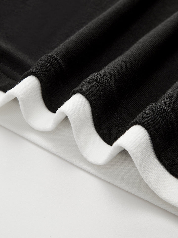 Kontrast Dikiş Uzun Kollu Tişört Siyah Slim Fit Görsel 8 - SvelteChic