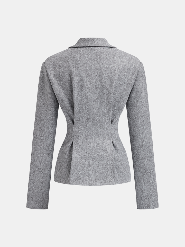 Tweed Blazer Pileli Etek Takımı Gri Regular Fit Kombin - SvelteChic