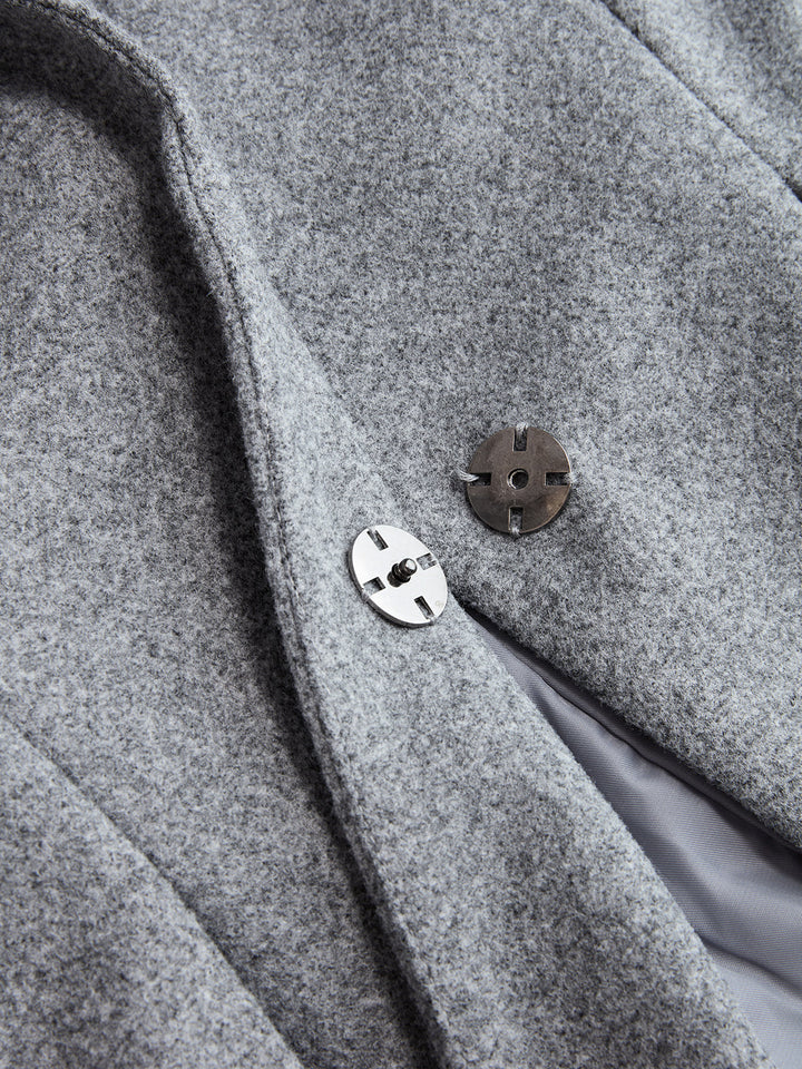 Tweed Blazer Pileli Etek Takımı Gri Regular Fit Görsel 6 - SvelteChic