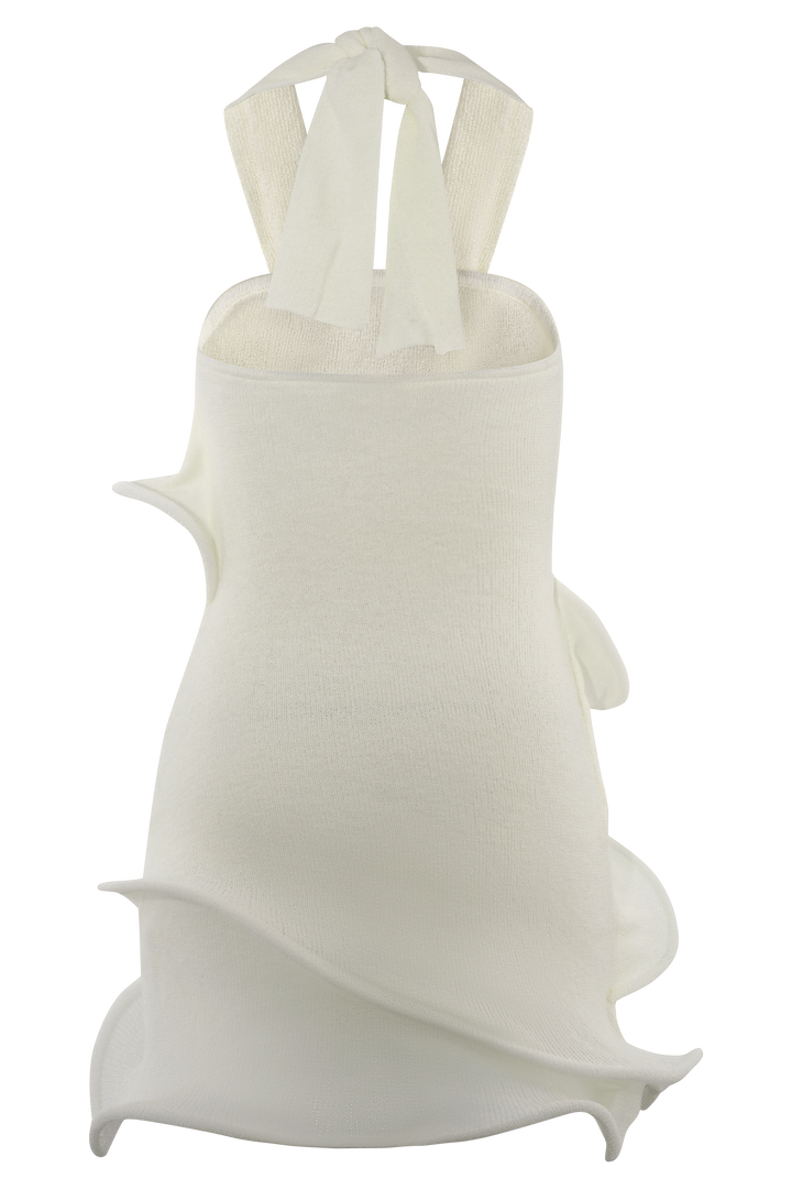 Caprice Beyaz Halter Yaka Triko Mini Elbise