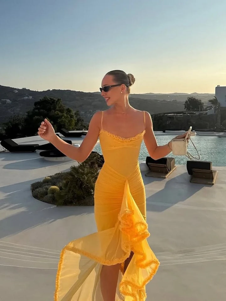Ruby Fırfırlı Maxi Dress