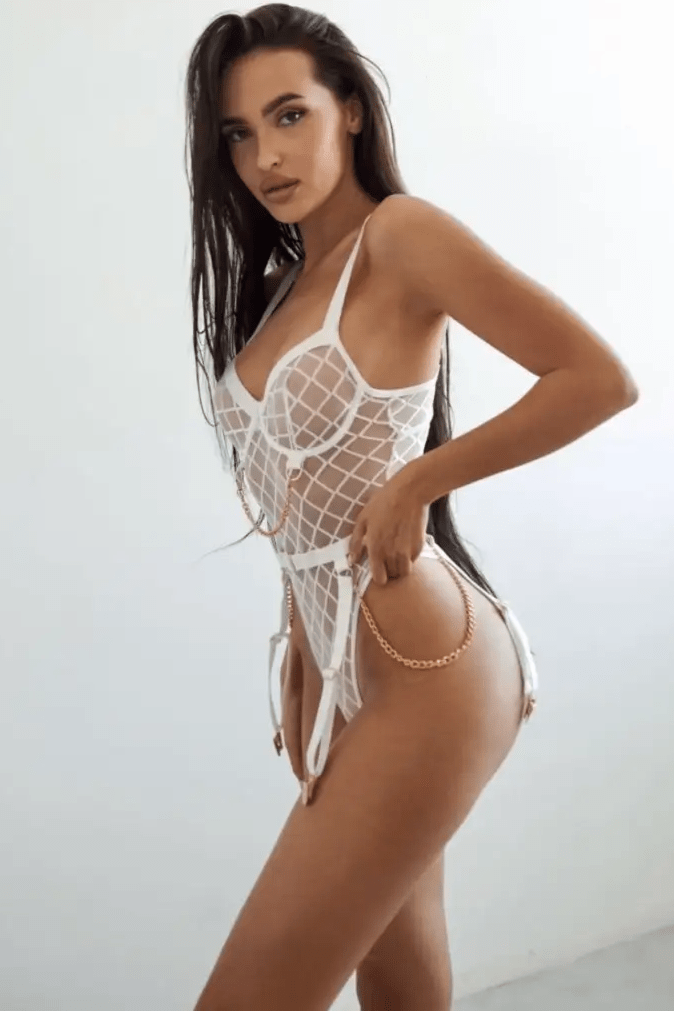 WILD Dantel Body Beyaz Altın Detaylı Görsel 7 - SvelteChic